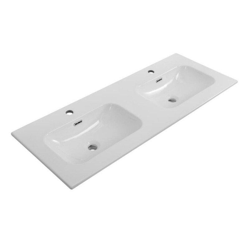 Раковина Cezares Eco CZR-8073-120-2, 121 см, керамика, белый
