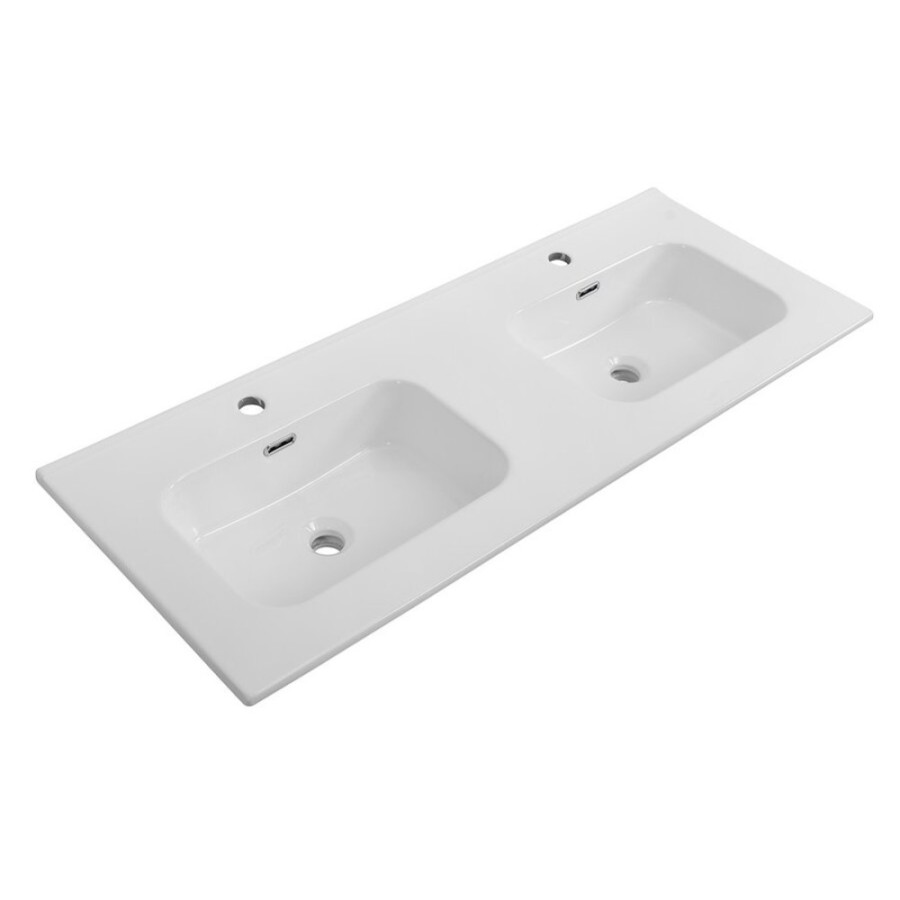 Раковина Cezares Duet CZR-8095-120-2, 121 см, двойная, керамика, белый