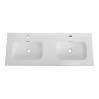 Раковина Cezares Duet CZR-8095-120-2, 121 см, двойная, керамика, белый