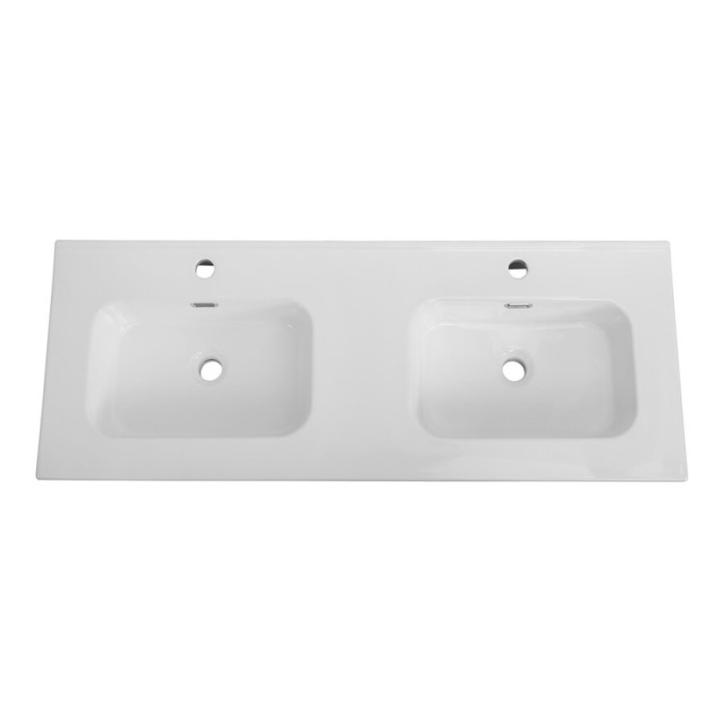 Раковина Cezares Duet CZR-8095-120-2, 121 см, двойная, керамика, белый