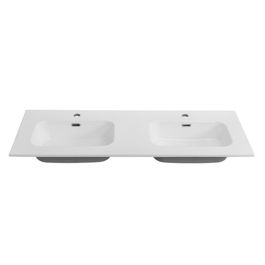 Раковина Cezares Duet CZR-8095-120-2, 121 см, двойная, керамика, белый