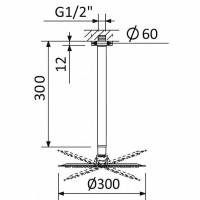 Верхний душ Cezares CZR-B-TDDR-30/30-NOP, с держателем, черный матовый