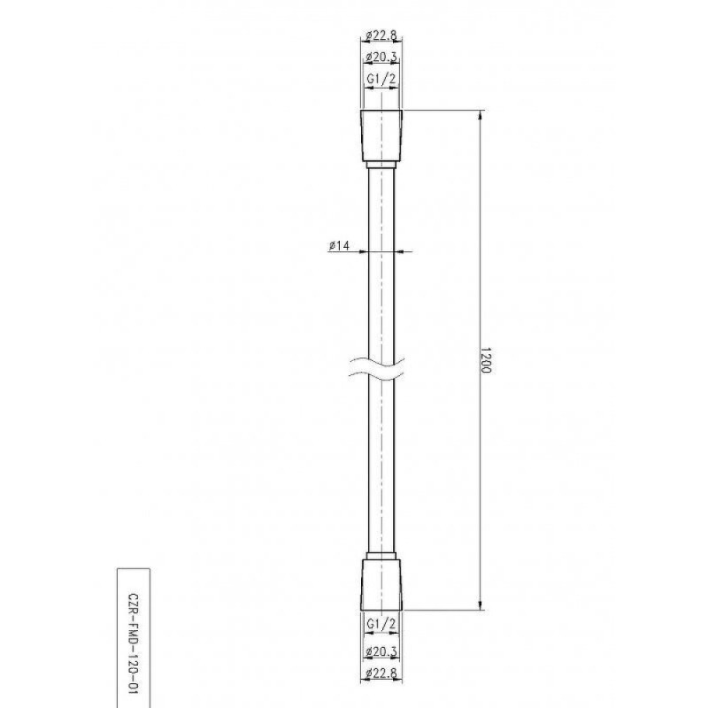 Душевой шланг Cezares CZR-FMD-120-NOP, 120 см, PVC, чёрный матовый