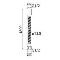 Душевой шланг Cezares CZR-FMDC2-180-03, 180 см, металл, золото