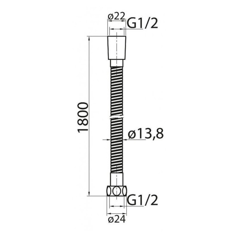 Душевой шланг Cezares CZR-FMDC2-180-03, 180 см, металл, золото