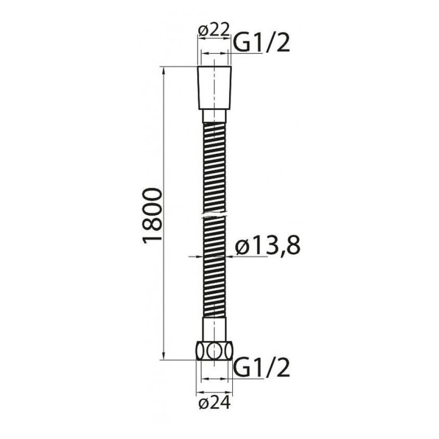 Душевой шланг Cezares CZR-FMDC2-180-03, 180 см, металл, золото