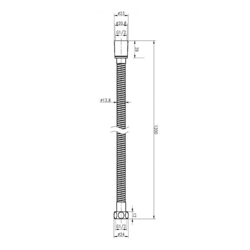 Душевой шланг Cezares CZR-FMM-120-01, 120 см, металл, хром