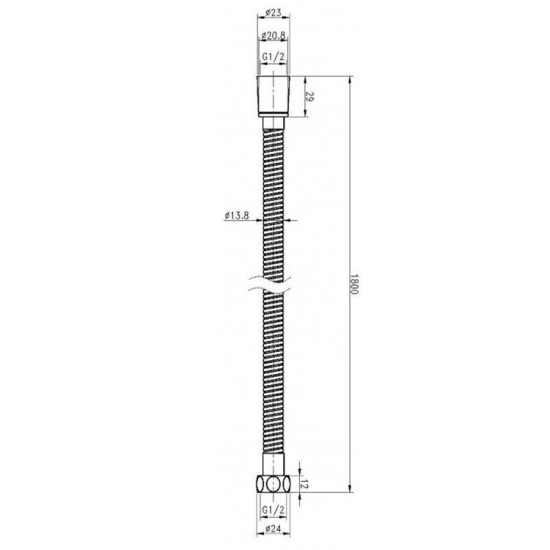 Душевой шланг Cezares CZR-FMM-180-01, 180 см, металл, хром