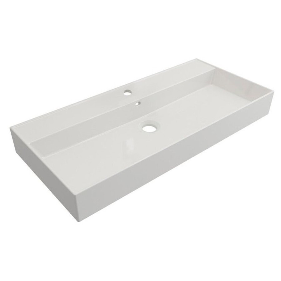 Раковина Cezares CZR-MIL-100-LVB, 100 см, керамика, белый