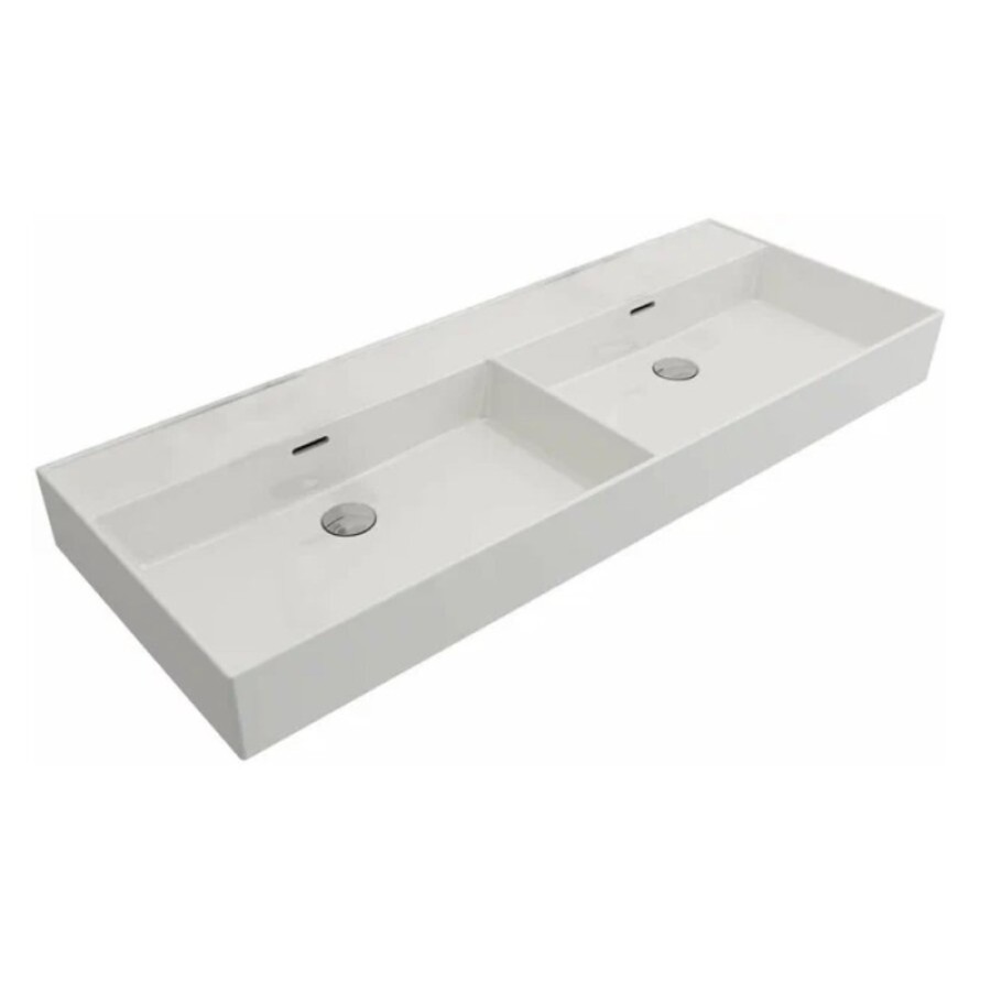 Раковина Cezares CZR-MIL-120-2-LVB, 120 см, керамика, двойная, белый