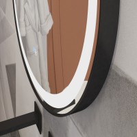 Зеркало Cezares Cadro 80 см, со встроенной подсветкой, сенсорным выключателем и подогревом, рама черная, CZR-SPC-CADRO-800-LED-TCH-WARM