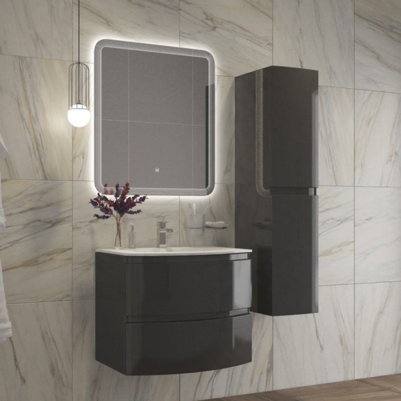Зеркало Cezares Duet 70 x 80, с лазерной гравировкой, контурной подсветкой и сенсорным выключателем, CZR-SPC-DUET-700-800-LED-TCH