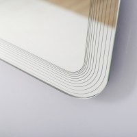 Зеркало Cezares Duet 90 x 80, с лазерной гравировкой, контурной подсветкой и сенсорным выключателем, белое, CZR-SPC-DUET-900-800-LED-TCH