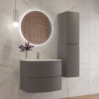 Зеркало Cezares Eco 80 х 80 см, с лазерной гравировкой, контурной подсветкой и сенсорным выключателем, белое, CZR-SPC-ECO-800-LED-TCH