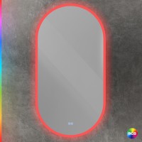 Зеркало Cezares Ellise CZR-SPC-ELS-550-1050-RGB-TCH, 50 см, с подсветкой RGB, цвет белый