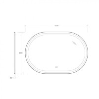 Зеркало Cezares Glubileo 120 x 80 см, со встроенной подсветкой, сенсорным выключателем и подогревом, белое, CZR-SPC-GIUBILEO-1200-800-TCH-WARM