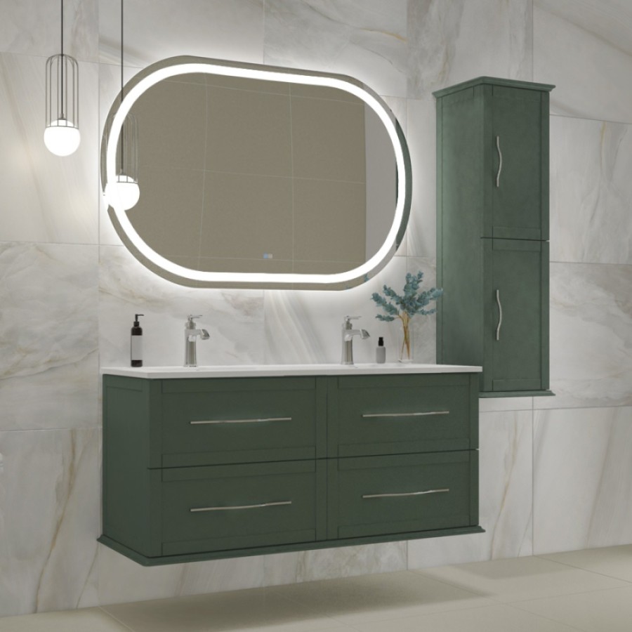 Зеркало Cezares Glubileo 120 x 80 см, со встроенной подсветкой, сенсорным выключателем и подогревом, белое, CZR-SPC-GIUBILEO-1200-800-TCH-WARM