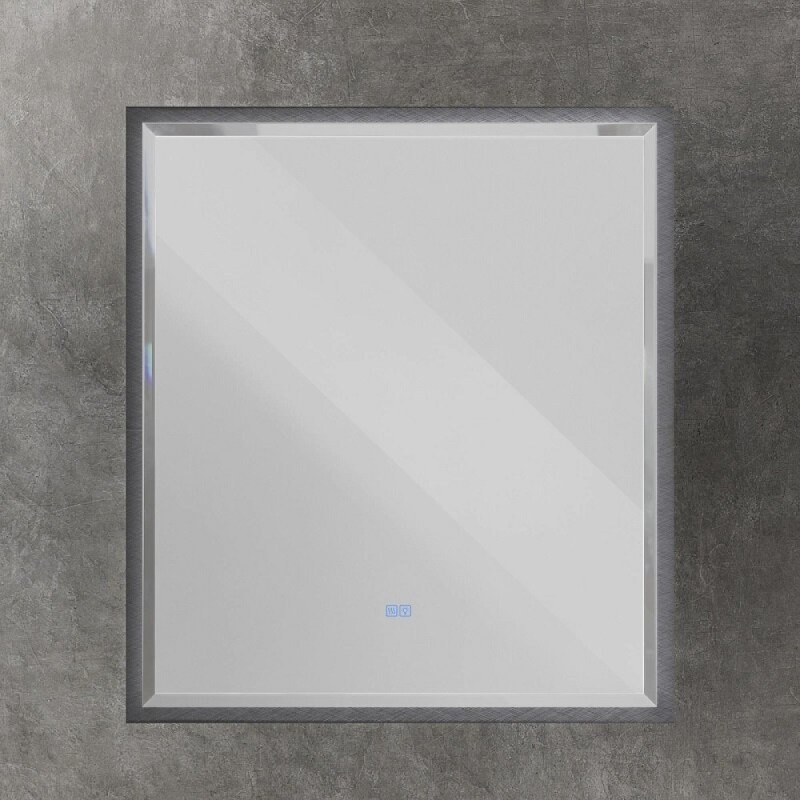 Зеркало интерьерное Cezares Interni CZR-SPC-INT-1000-900-LED-TCH-WARM-TIT, 100 см, с LED подсветкой и сенсорным выключателем, рама титан