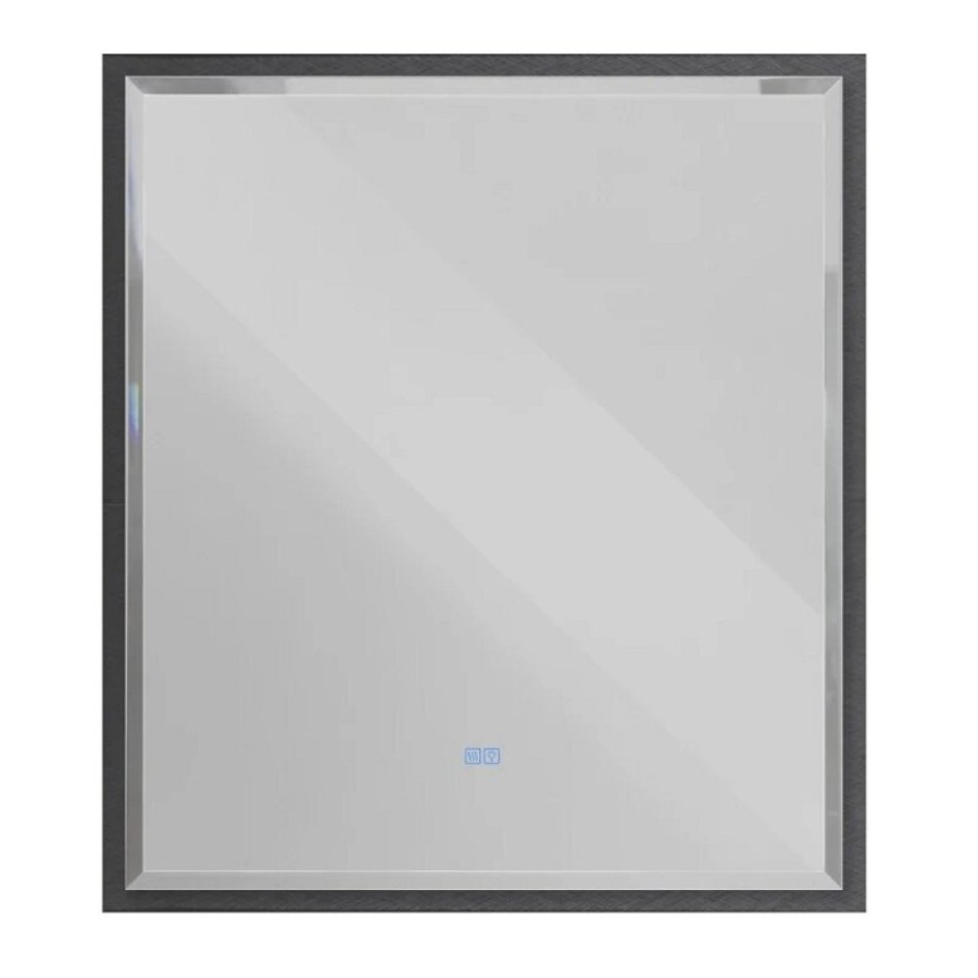 Зеркало интерьерное Cezares Interni CZR-SPC-INT-1000-900-LED-TCH-WARM-TIT, 100 см, с LED подсветкой и сенсорным выключателем, рама титан