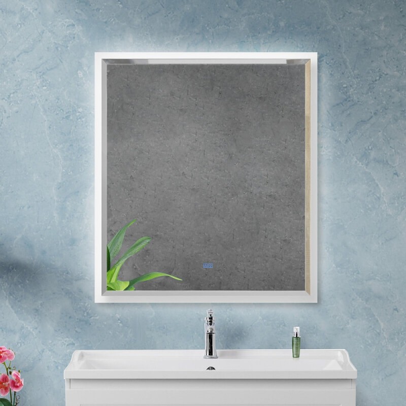 Зеркало интерьерное Cezares Interni CZR-SPC-INT-800-900-LED-TCH-WARM-BL, 80 см, с LED подсветкой и сенсорным выключателем, Bianco Lucido