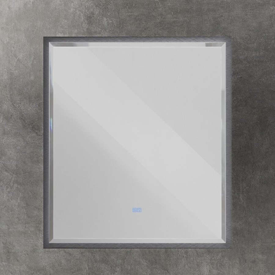 Зеркало интерьерное Cezares Interni CZR-SPC-INT-800-900-LED-TCH-WARM-TIT, 80 см, с LED подсветкой и сенсорным выключателем, титан