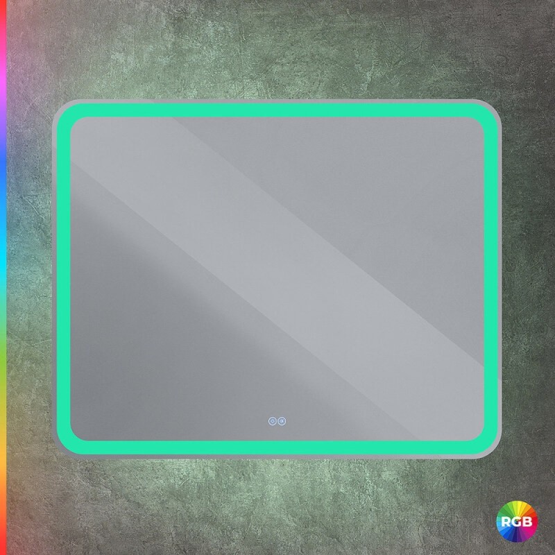 Зеркало Cezares Multicolore CZR-SPC-MC-1000-800-RGB-TCH, 100 см, с разноцветной подсветкой и сенсорным выключателем, с памятью