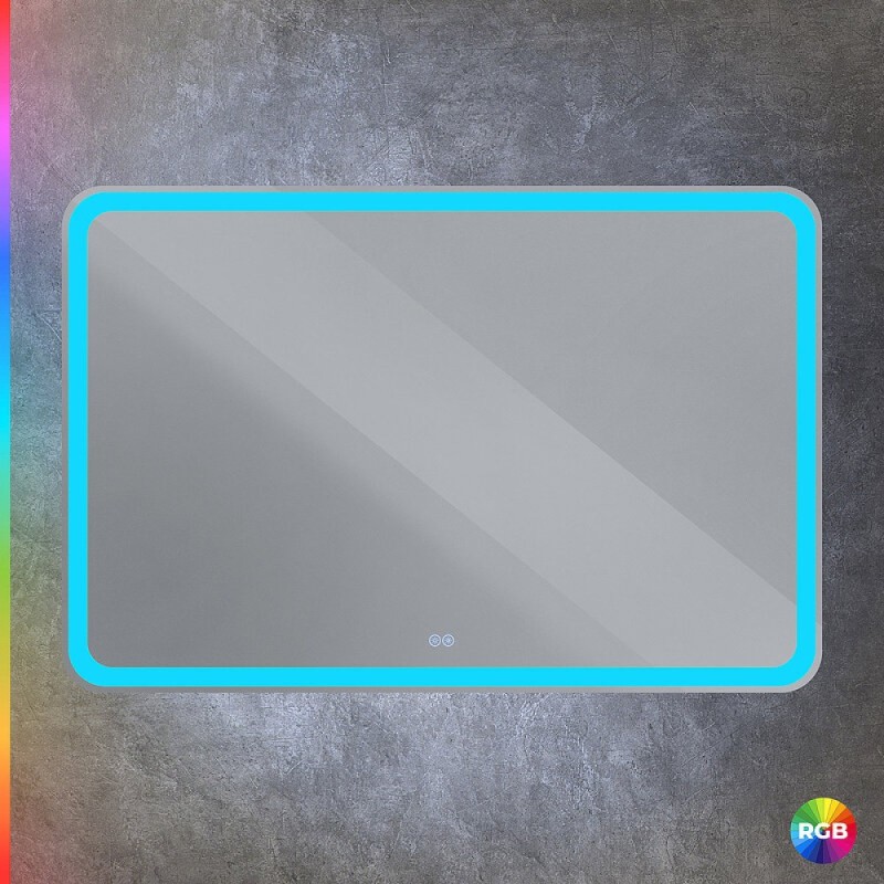Зеркало Cezares Multicolore CZR-SPC-MC-1200-800-RGB-TCH, 120 см, с разноцветной подсветкой и сенсорным выключателем, с памятью