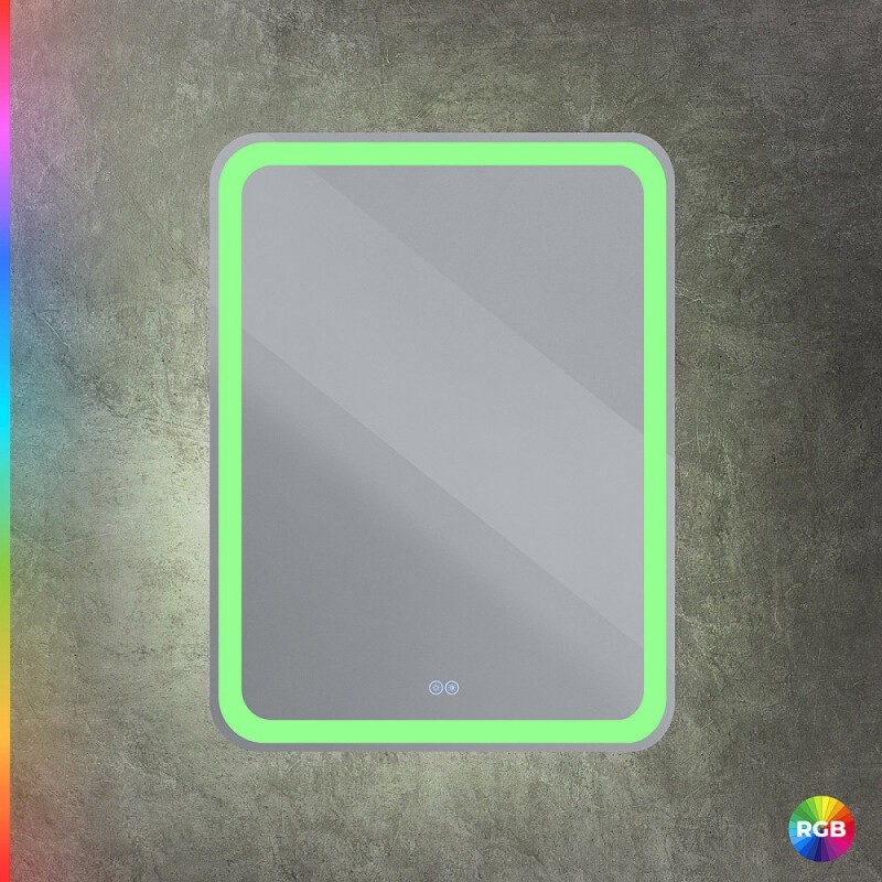 Зеркало Cezares Multicolore CZR-SPC-MC-600-800-RGB-TCH, 60 см, с разноцветной подсветкой и сенсорным выключателем, с памятью