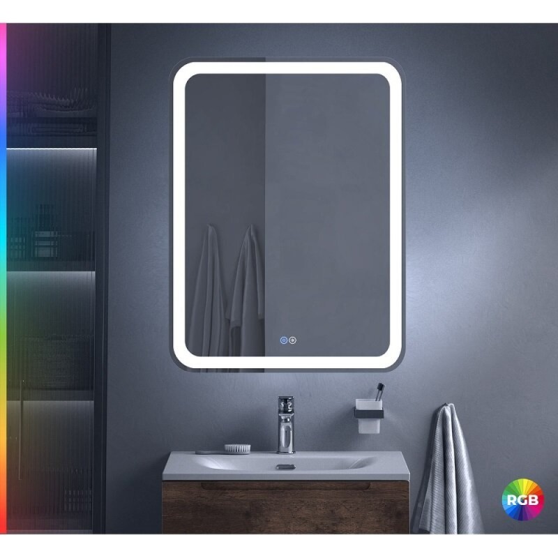 Зеркало Cezares Multicolore CZR-SPC-MC-600-800-RGB-TCH, 60 см, с разноцветной подсветкой и сенсорным выключателем, с памятью