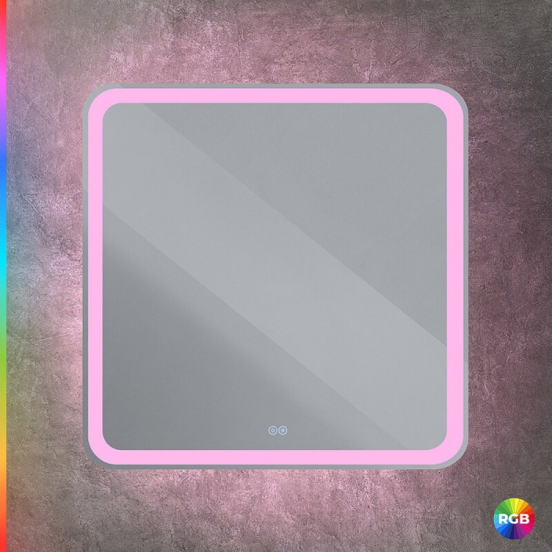 Зеркало Cezares Multicolore CZR-SPC-MC-800-800-RGB-TCH, 80 см, с разноцветной подсветкой и сенсорным выключателем, с памятью