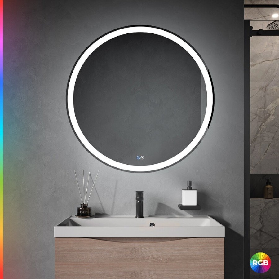 Зеркало Cezares Multicolore CZR-SPC-MC-800-RGB-TCH, 80 см, с разноцветной подсветкой и сенсорным выключателем, с памятью