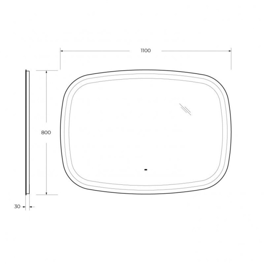 Зеркало Cezares Molveno 110 x 80 см, со встроенной подсветкой и датчиком движения, CZR-SPC-MOLVENO-1100-800-MOV