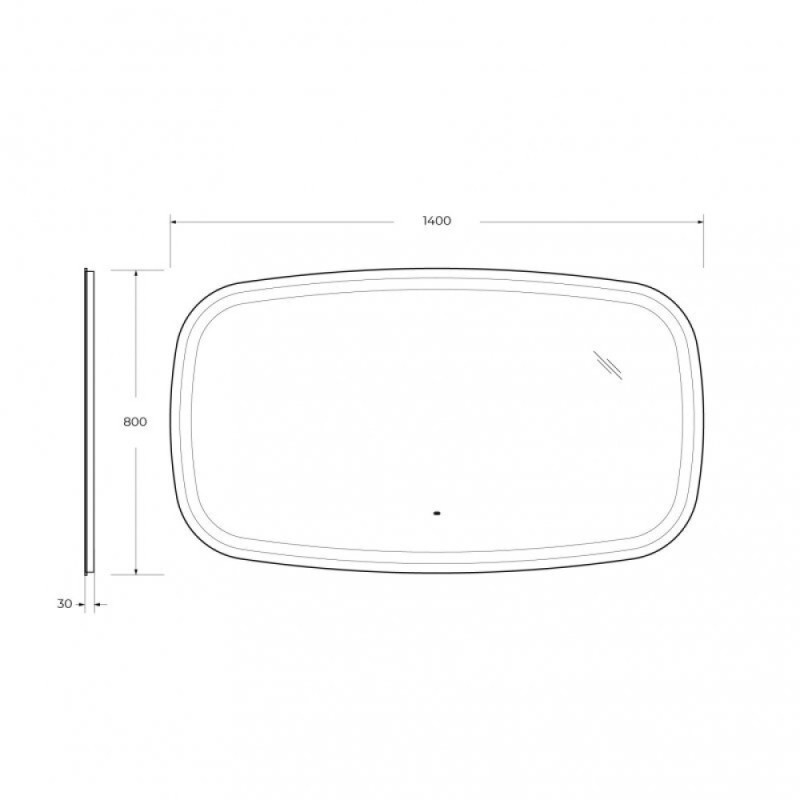 Зеркало Cezares Molveno 140 x 80 см, со встроенной подсветкой и датчиком движения, белое, CZR-SPC-MOLVENO-1400-800-MOV