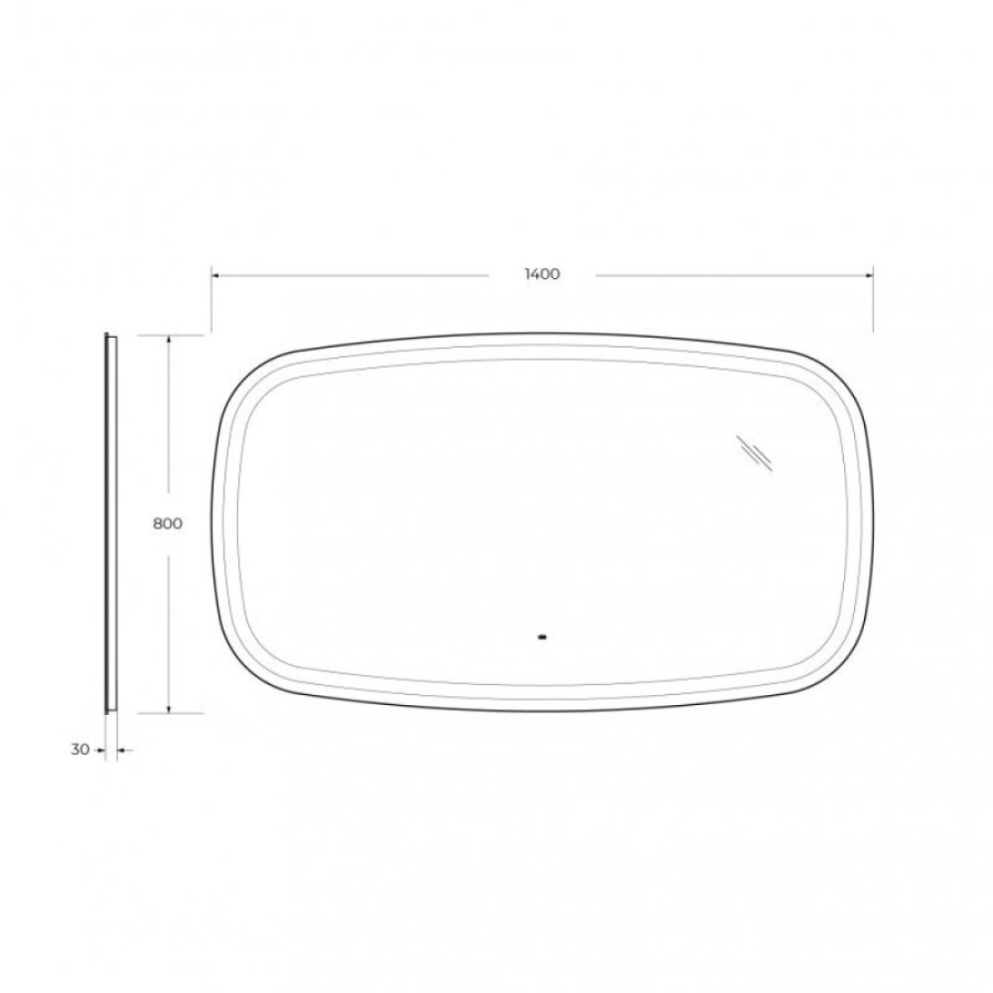 Зеркало Cezares Molveno 140 x 80 см, со встроенной подсветкой и датчиком движения, белое, CZR-SPC-MOLVENO-1400-800-MOV