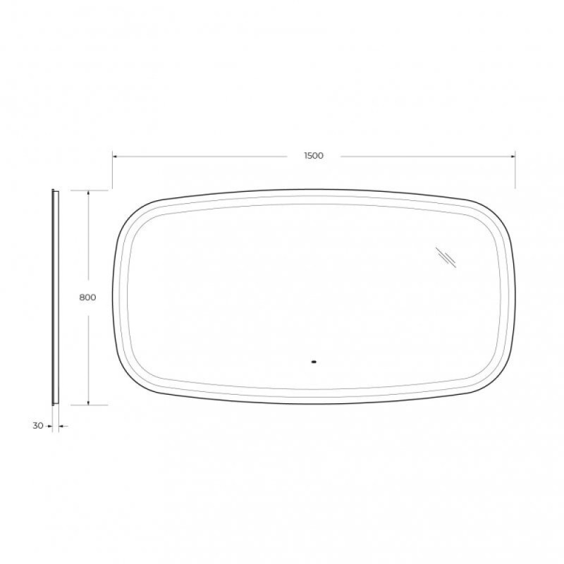 Зеркало Cezares Molveno 150 x 80 см, со встроенной подсветкой и датчиком движения, белое, CZR-SPC-MOLVENO-1500-800-MOV
