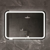 Зеркало Cezares Stylus 100 x 70 см, со встроенной подсветкой, сенсорным выключателем и подогревом, белое, CZR-SPC-STYLUS-1000-700-TCH-WARM