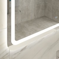 Зеркало Cezares Stylus 110 x 70 см, со встроенной подсветкой, сенсорным выключателем и подогревом, белое, CZR-SPC-STYLUS-1100-700-TCH-WARM