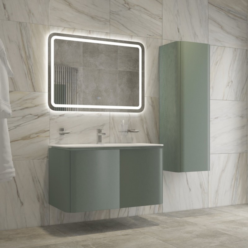 Зеркало Cezares Stylus 110 x 70 см, со встроенной подсветкой, сенсорным выключателем и подогревом, белое, CZR-SPC-STYLUS-1100-700-TCH-WARM