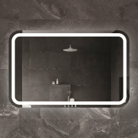 Зеркало Cezares Stylus 110 x 70 см, со встроенной подсветкой, сенсорным выключателем и подогревом, белое, CZR-SPC-STYLUS-1100-700-TCH-WARM