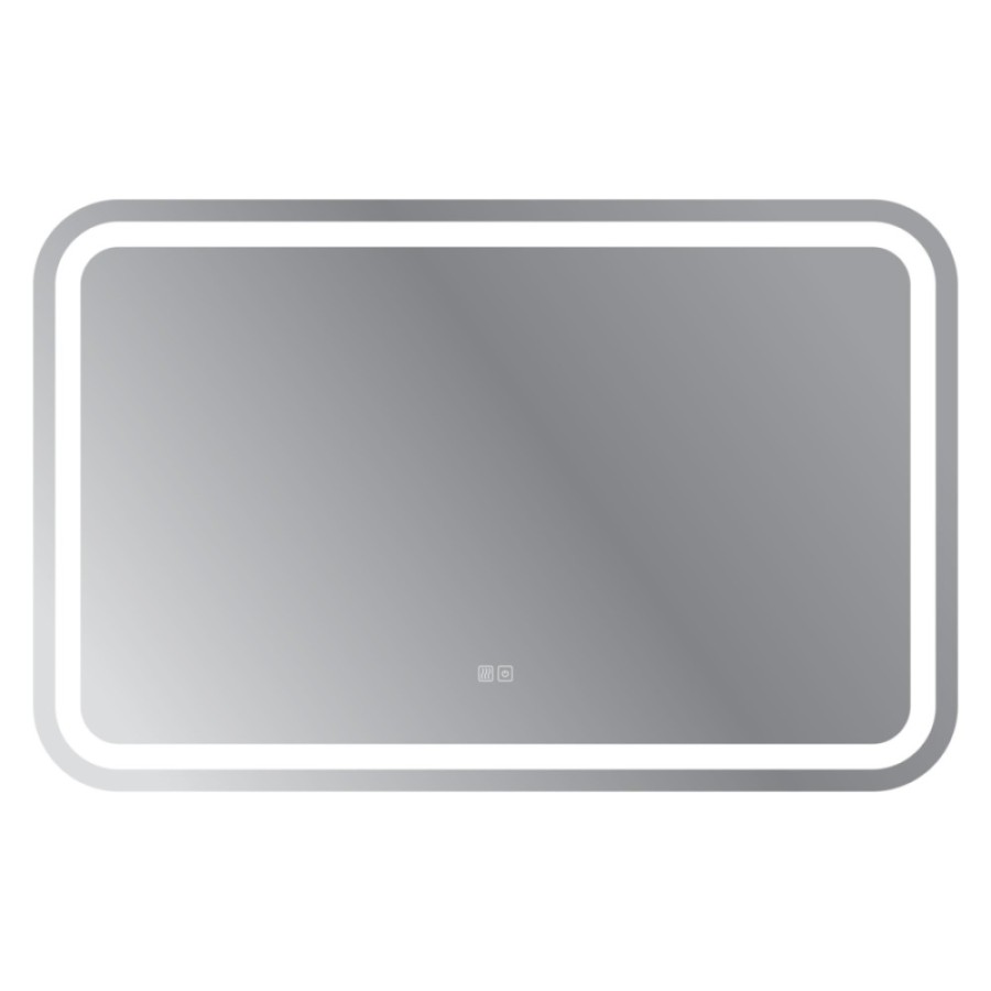 Зеркало Cezares Stylus 110 x 70 см, со встроенной подсветкой, сенсорным выключателем и подогревом, белое, CZR-SPC-STYLUS-1100-700-TCH-WARM