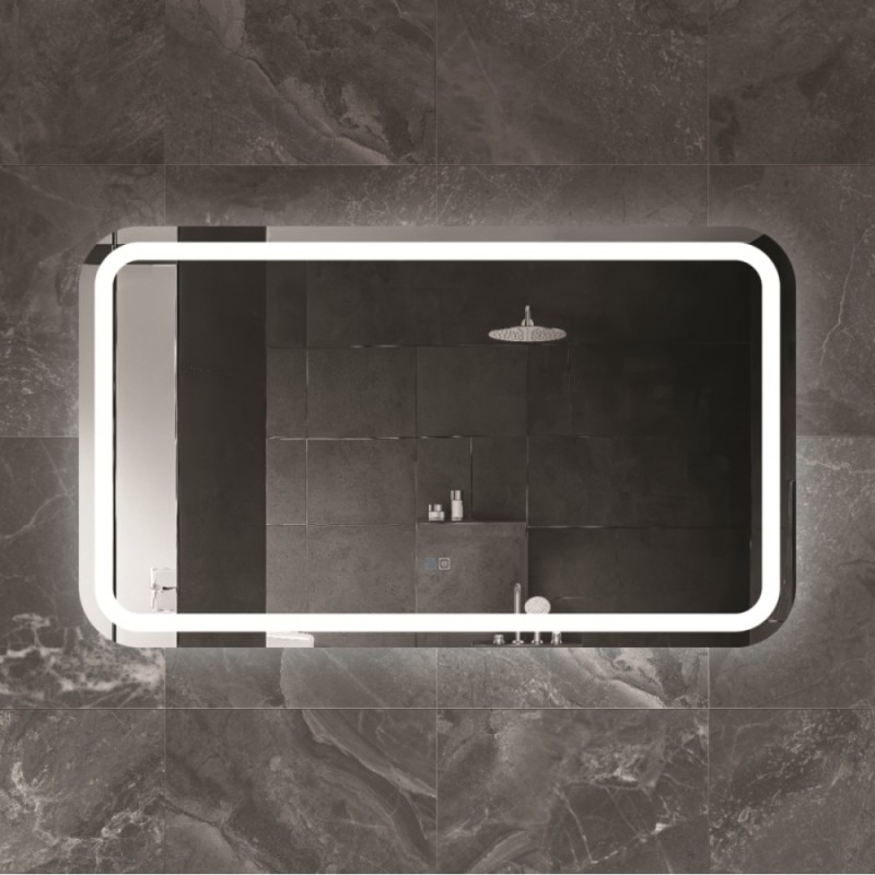 Зеркало Cezares Stylus 120 x 70 см, со встроенной подсветкой, сенсорным выключателем и подогревом, белое, CZR-SPC-STYLUS-1200-700-TCH-WARM