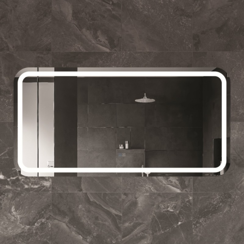 Зеркало Cezares Stylus 140 x 70, со встроенной подсветкой, сенсорным выключателем и подогревом, белое, CZR-SPC-STYLUS-1400-700-TCH-WARM