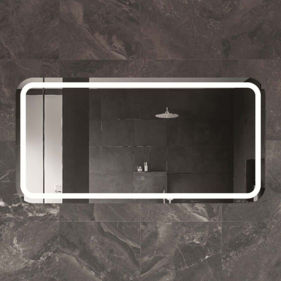 Зеркало Cezares Stylus 140 x 70, со встроенной подсветкой, сенсорным выключателем и подогревом, белое, CZR-SPC-STYLUS-1400-700-TCH-WARM