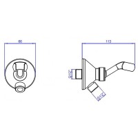 Шланговое подключение Cezares CZR-U-AI-C-03/24, с держателем лейки, золото 24 карата