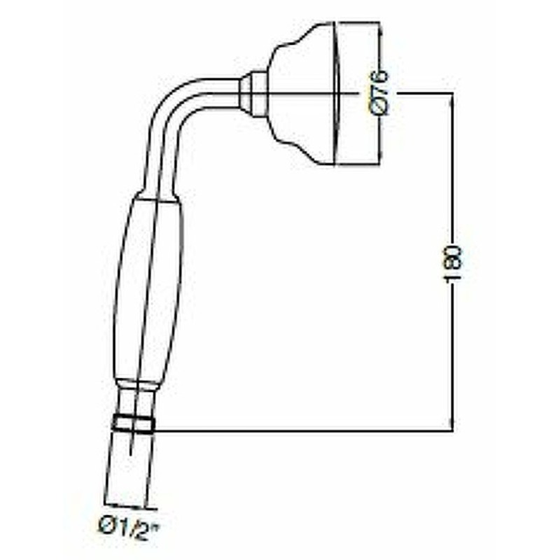 Душевая лейка Cezares CZR-U-D1FC-01-M, 1 режим, хром, ручка металл