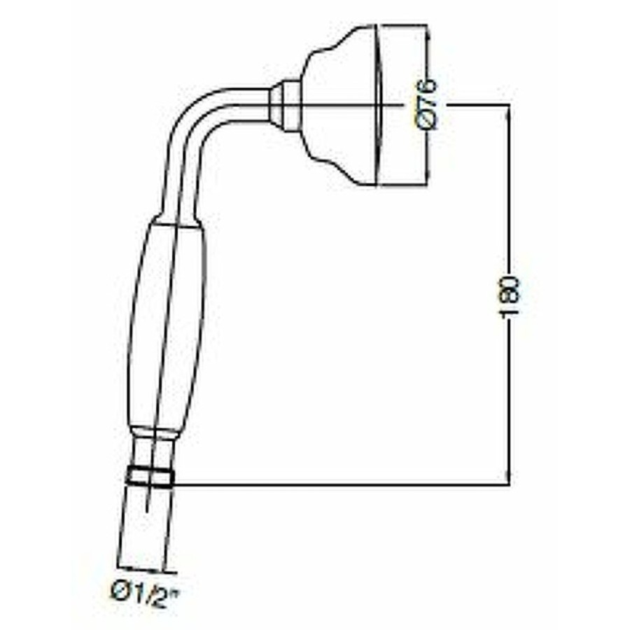 Душевая лейка Cezares CZR-U-D1FC-01-M, 1 режим, хром, ручка металл