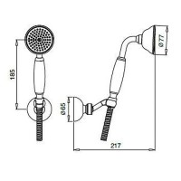 Душевая лейка Cezares CZR-U-D1FC-02-Bi, 1 режим, бронза, белый