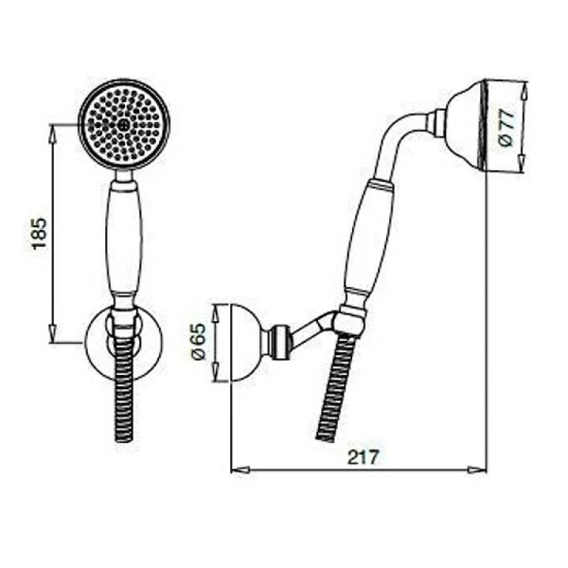 Душевая лейка Cezares CZR-U-D1FC-02-Bi, 1 режим, бронза, белый