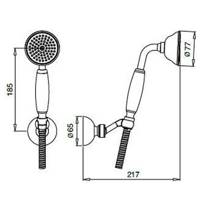 Душевая лейка Cezares CZR-U-D1FC-02-M, 1 режим, бронза