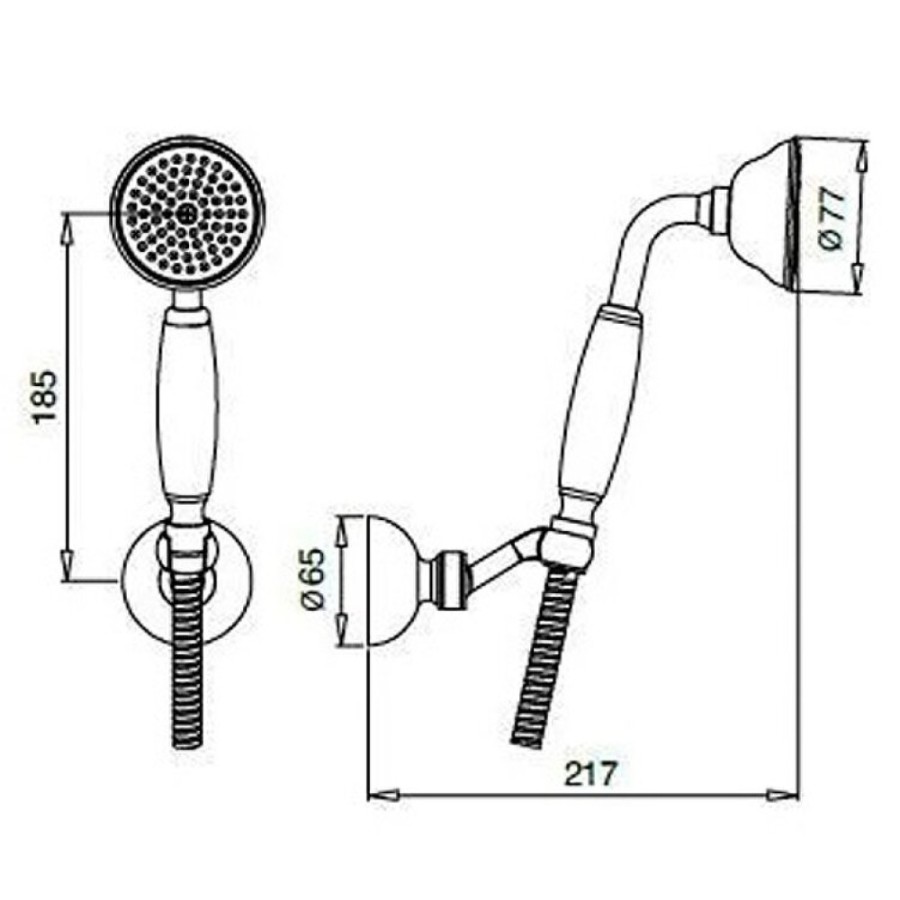 Душевая лейка Cezares CZR-U-D1FC-02-M, 1 режим, бронза